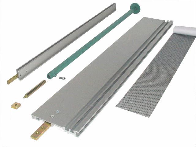 T009p Moulding supporting arm l=1000mm with leg, adhesive scale and alu extension guide